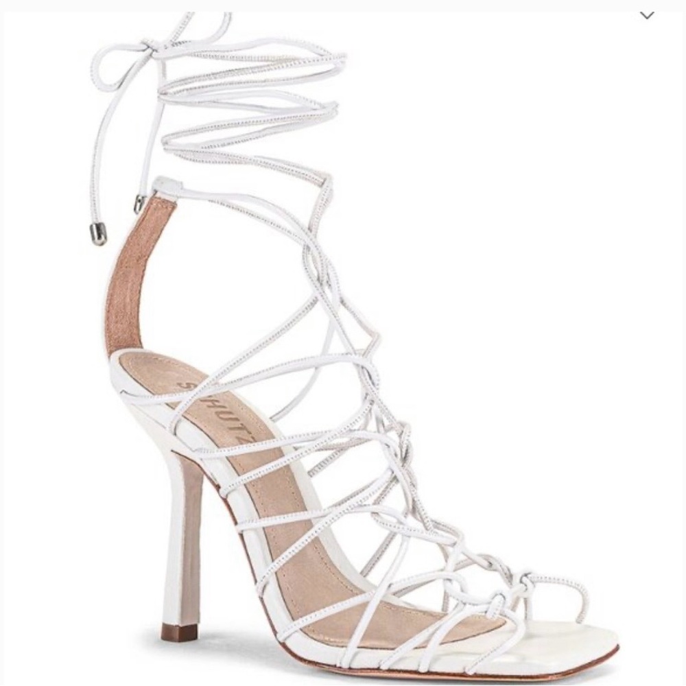 NEW Schutz Heyde Leather Sandal - White